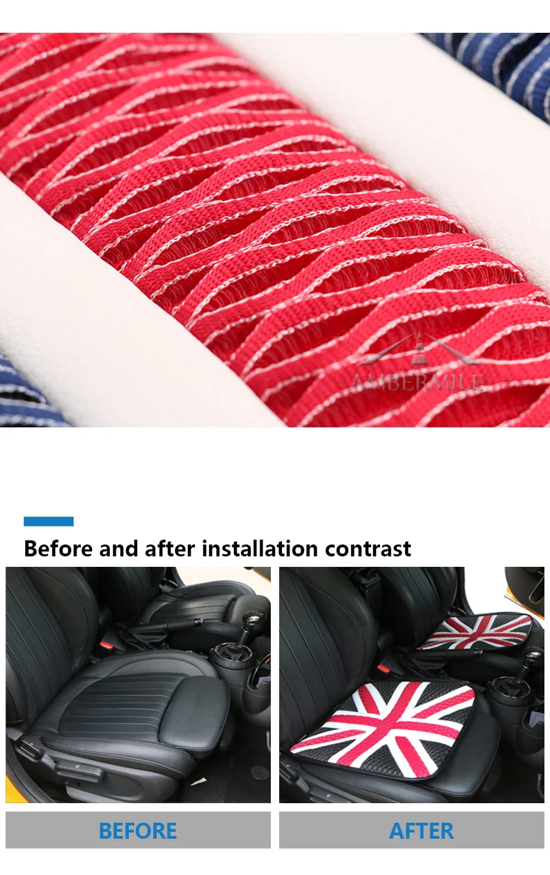AMBERMILE для Mini Cooper F54 F55 F56 F57 F60 R56 R50 R53 R60 R55 R57 JCW аксессуары Юнион Джек чехол для Автокресла Подушка для автокресла