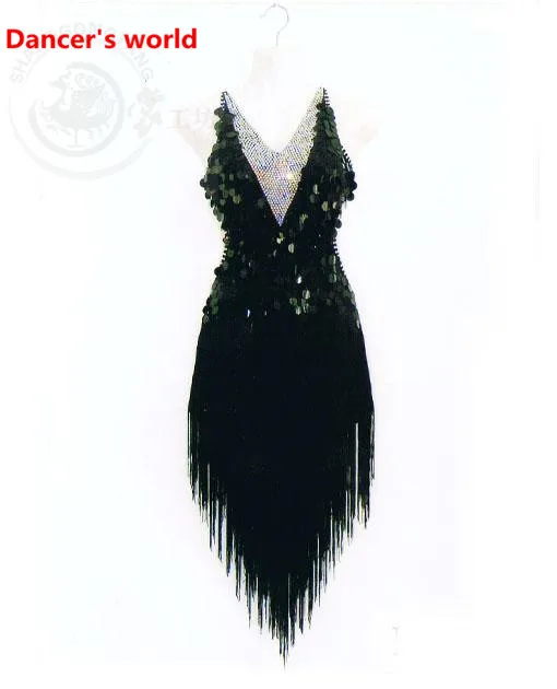 Женская юбка в полоску с бахромой v образный вырез открытой спиной для латинского