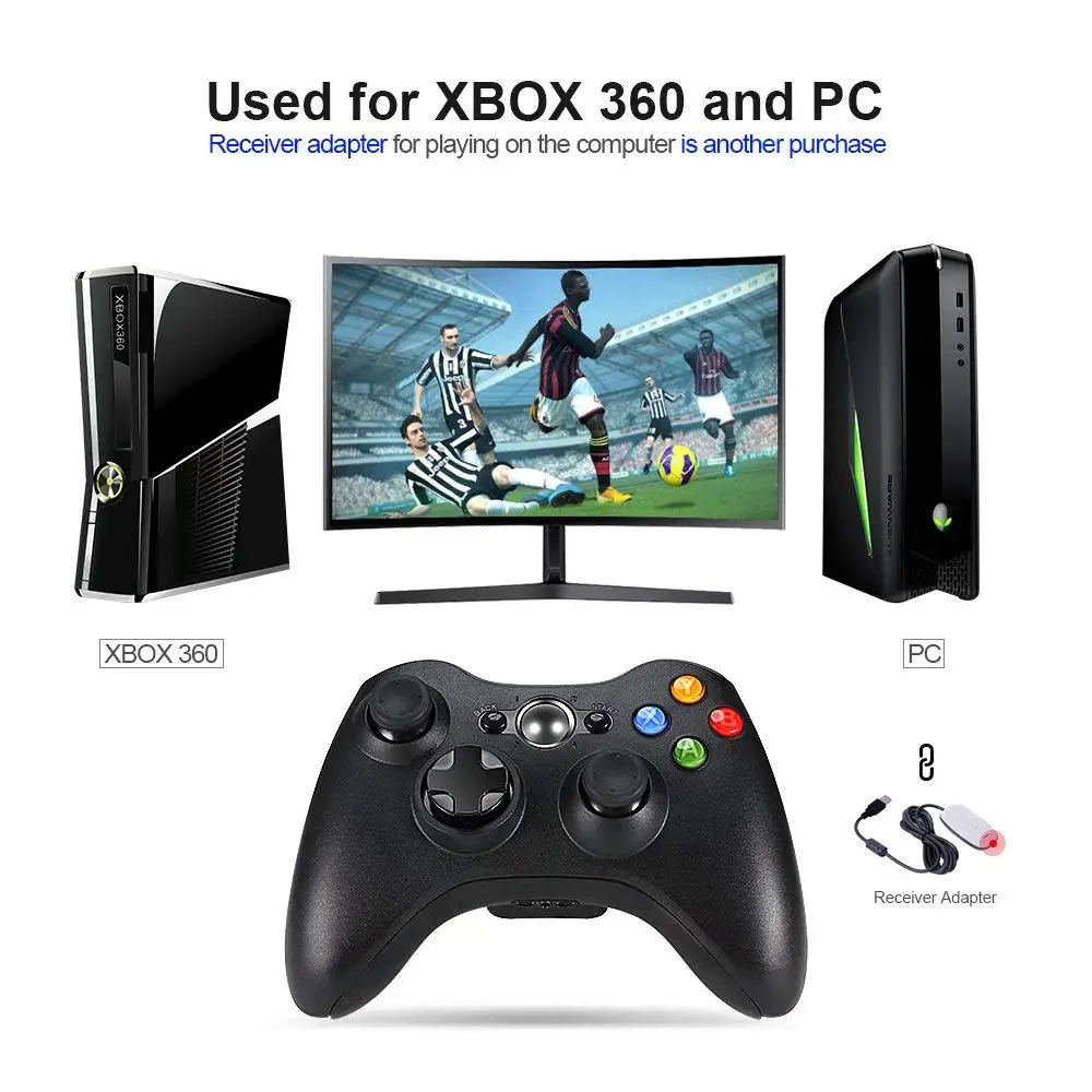 Высококачественный тонкий черный 2 4 ГГц беспроводной геймпад джойстик