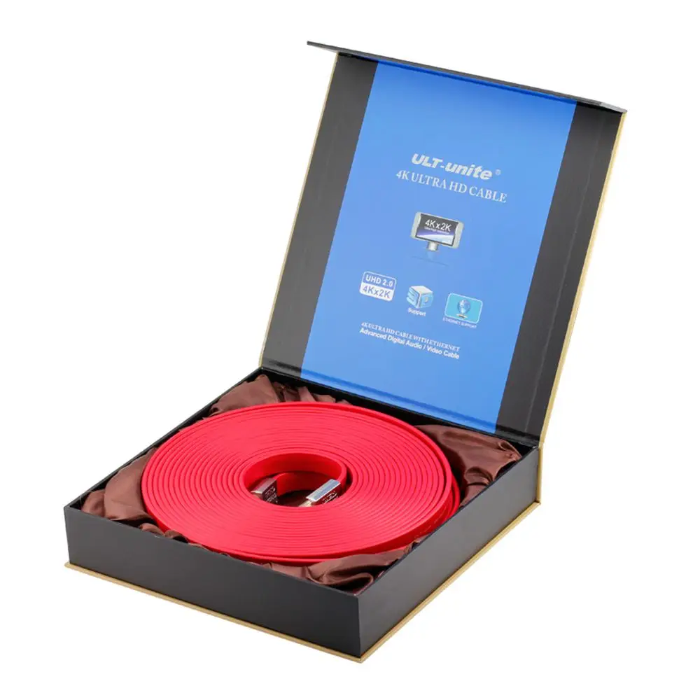 Hdmi 2 0 кабель 3D 4K Full HD 1080P 20 4 Гбит/с высокоскоростной плоский с позолоченным