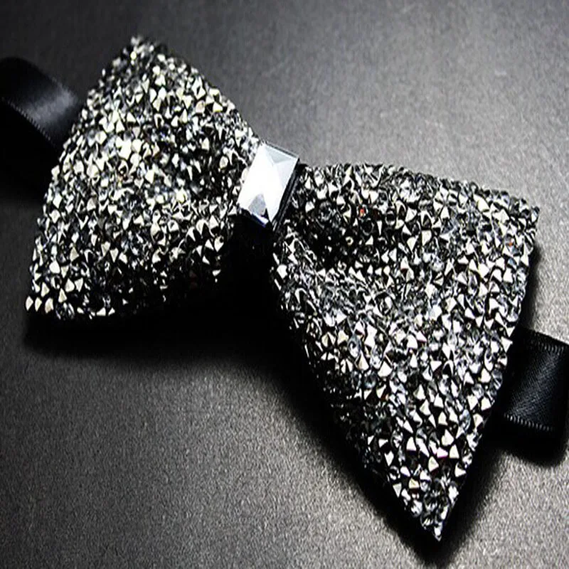 Men Fashion Bow Tie Refined Luxury Nightclub Super Diamond Wedding Shinning Rhinestones T1611 | Аксессуары для одежды