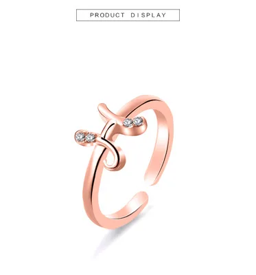 2018 японское и корейское модное взрывное кольцо с буквенным принтом A-Z открытое