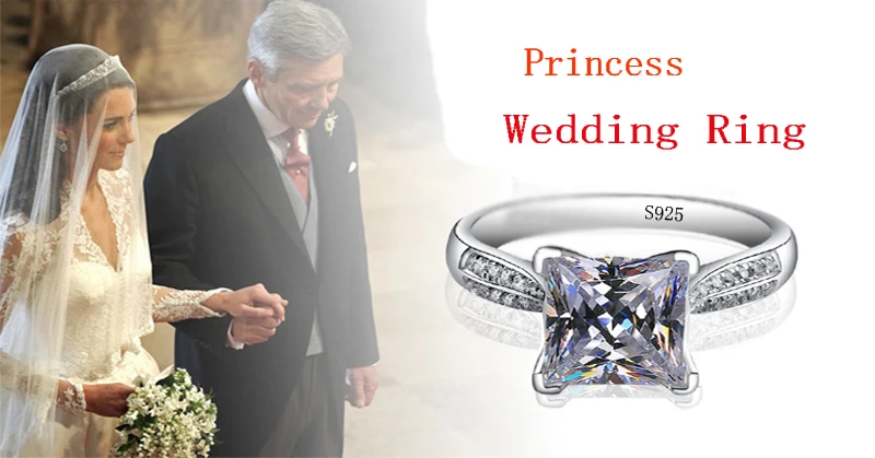 Yhamni роскошные 925 одноцветное Серебряные Кольца Set Цирконий CZ Diamant Свадебные Обручальные кольца для Для женщин Ювелирные украшения rr038