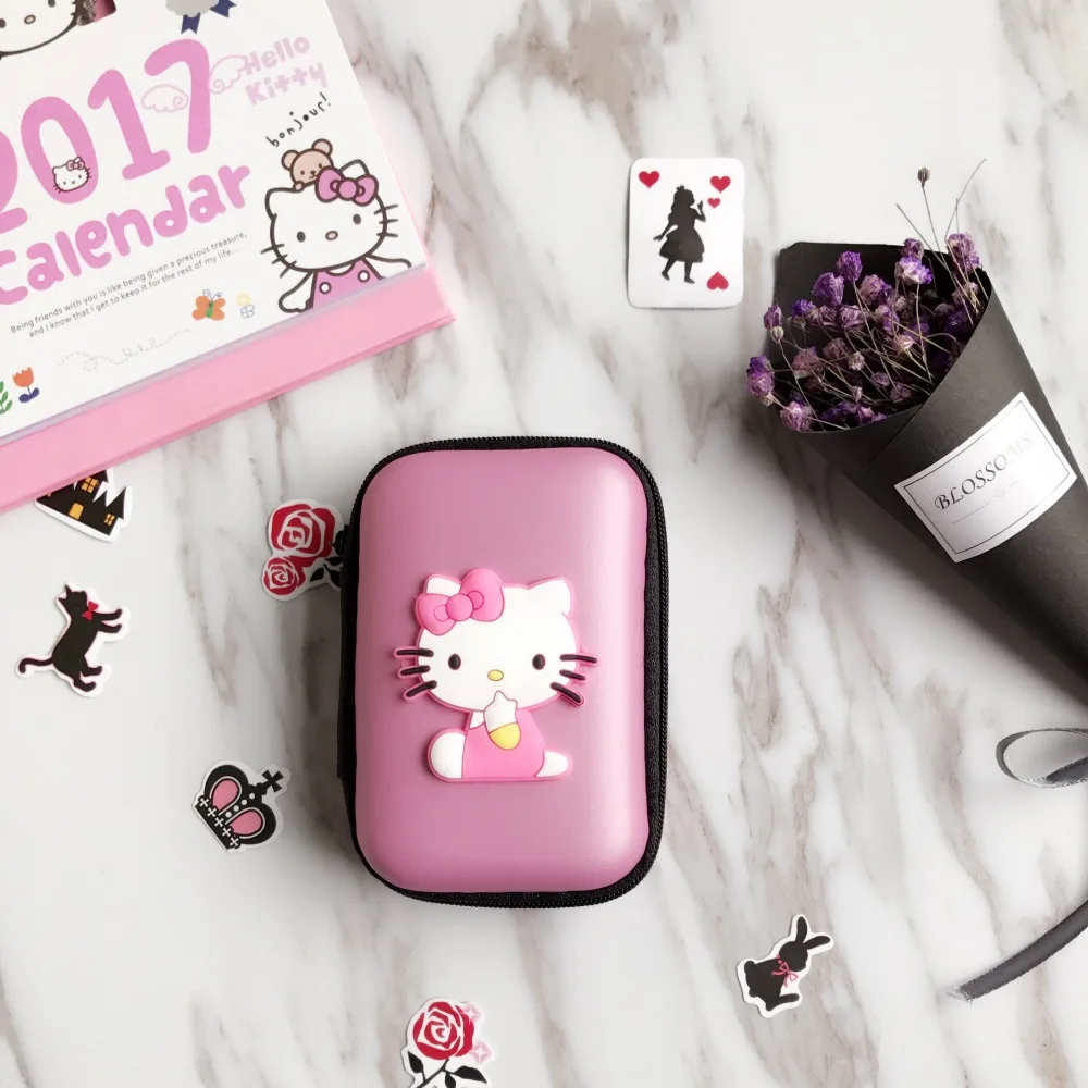 Мультяшная мини-гарнитура, сумка для наушников, usb-кабель, органайзер на молнии, защитный чехол для наушников, сумка для хранения наушников, кошелек для монет