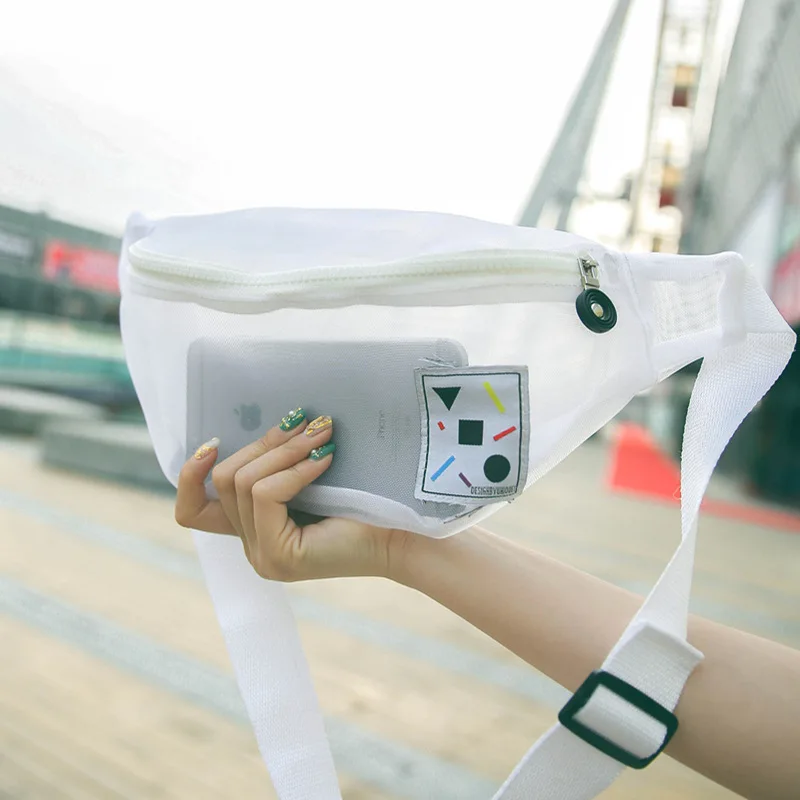 Adiyate сетки Прозрачный поясная сумка прозрачная ткань сетка для Для женщин