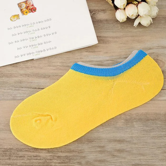 Модные носки лодочки весна лето черные синие конфетные цвета разные