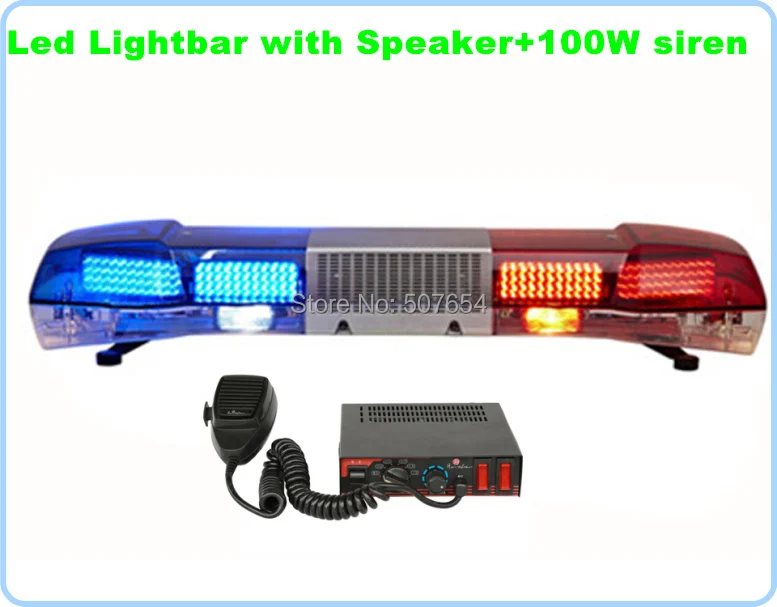 comprar 120cm 88w Conduziu Luzes De Advertência Do Estroboscópio Da Barra De Luz Do Caminhão Da Barra De Luz Da Emergência Do Carro + 100w Alto-falante + 100w Amplificadores De Alarme Da Sirene, Impermeável