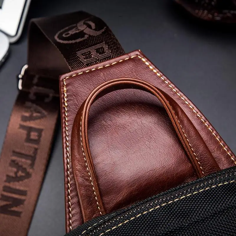 BULLCAPTAIN, новые сумки через плечо, повседневные мужские дорожные нагрудные сумки из натуральной кожи, сумка для денег для телефона
