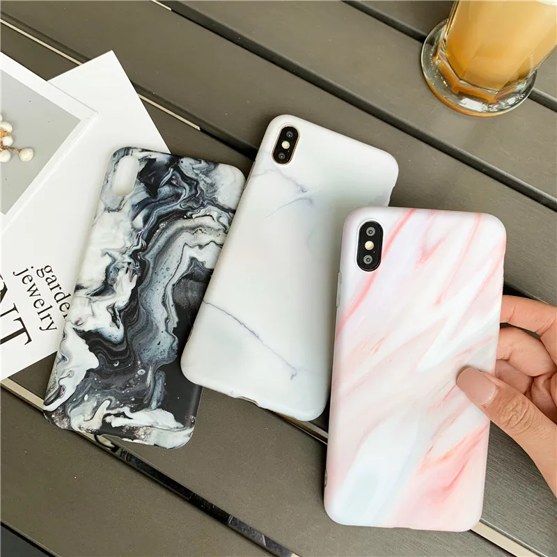 Шикарный рисунок под мраморный камень чехол для телефона iPhone XR XS Max skin X задняя