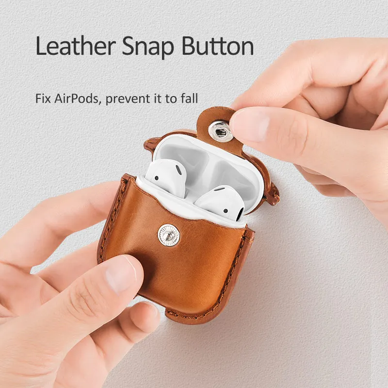USAMS Роскошный кожаный чехол для Apple Airpods Защитная крышка наушников Air Pods