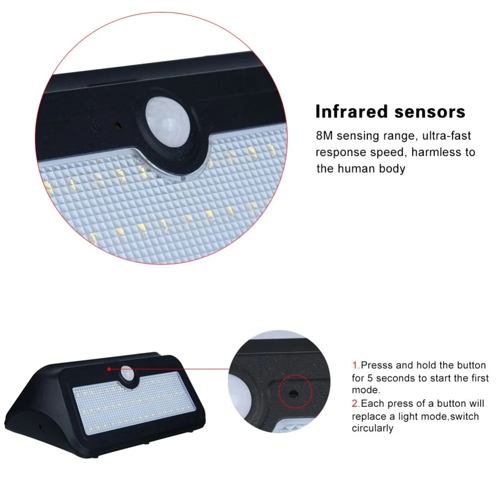 Уличная Светодиодная лампа на солнечной батарее водонепроницаемый светильник