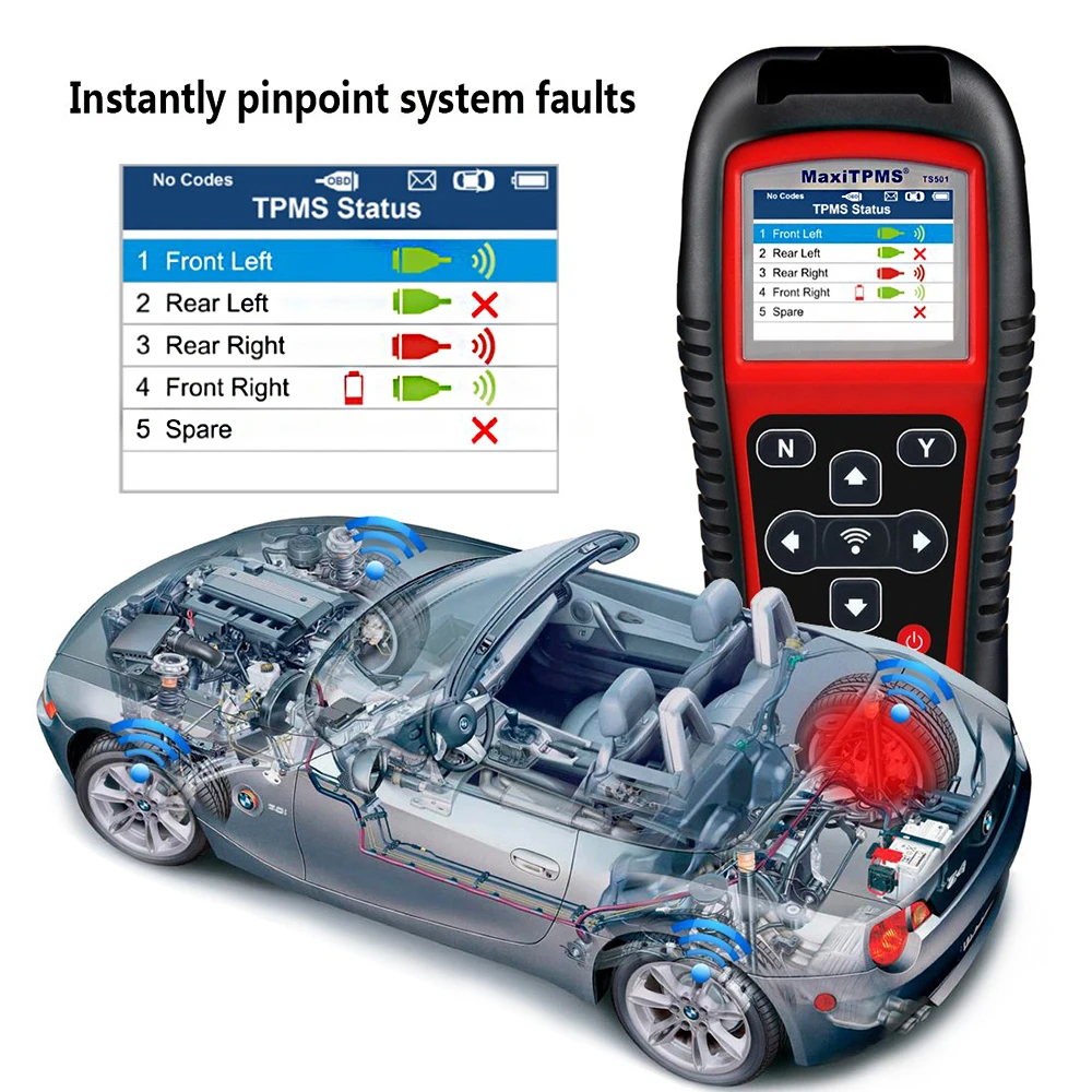 Autel MaxiTPMS TS501 OBD2 автоматический диагностический датчик давления в шинах и