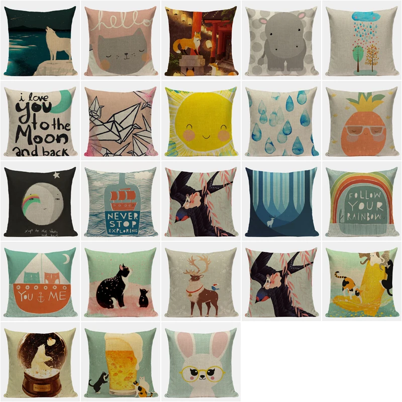 Животное мультяшная кошка для дивана игровое кресло льняной квадратный