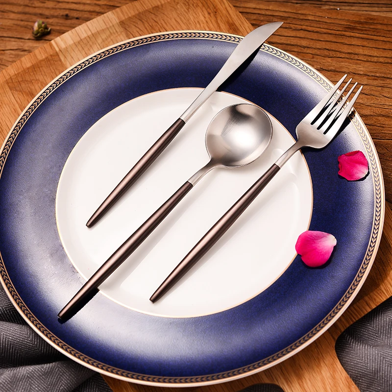 Набор столовых приборов KuBac из нержавеющей стали 24 шт.|silver dinnerware sets|dinnerware setknife fork |