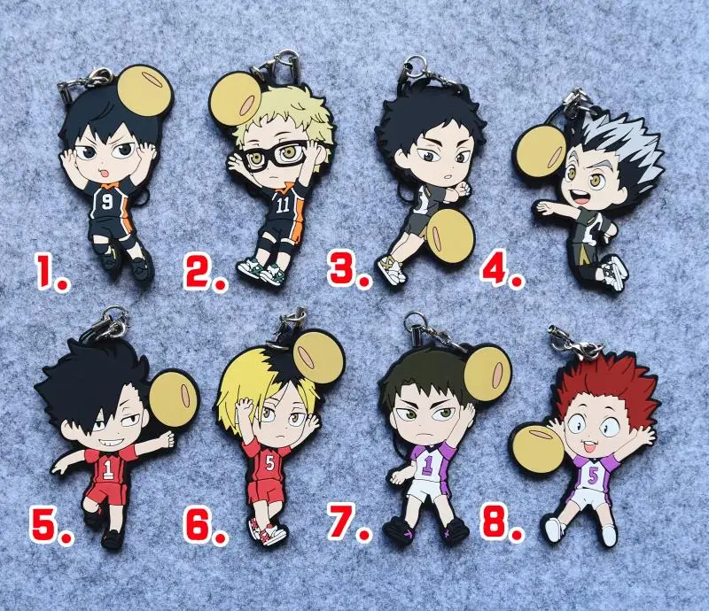 Haikyuu! Аниме Kageyama Kuroo Tetsurou Akaashi Kei Keiji Tendou Bean волейбольный резиновый брелок |