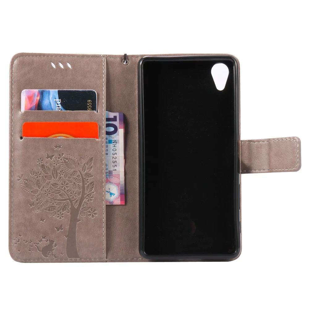 Кожаный чехол-бумажник для телефона Sony X Performance рельефный флип-чехол Xperia с