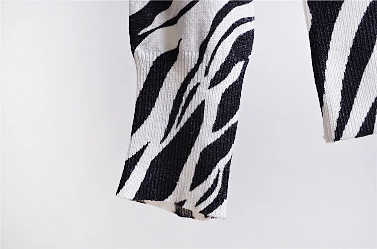 2018 women sweater fall and winter knit orange flower zebra print cardigan new sweet |