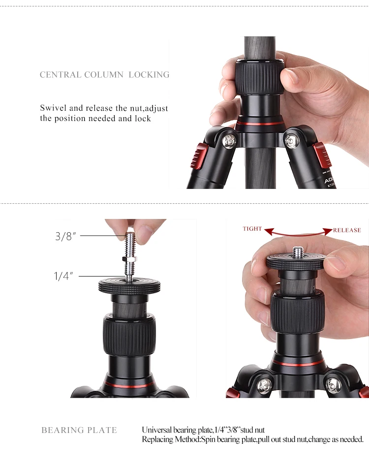 Профессиональный штатив-Трипод для камеры AOKA KT254C с головкой штатива 360 градусов