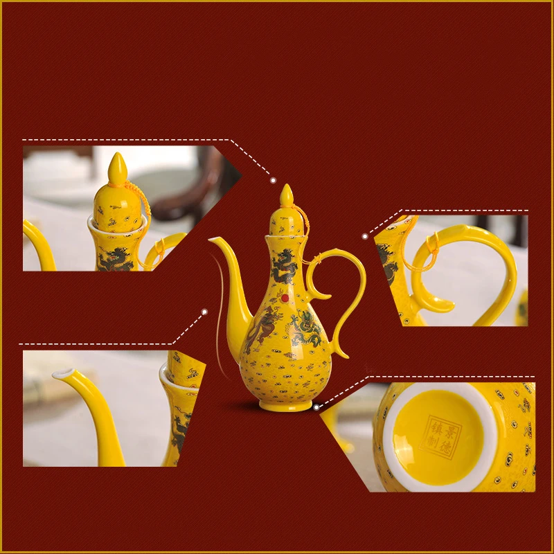 11 шт./лот Jingdezhen винтажный узор керамическая фарфоровая посуда для вина набор