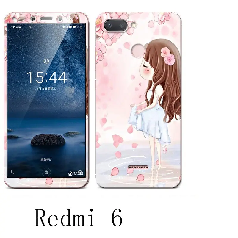 Xiaomi redmi 6 чехол 360 градусов защитный из ТПУ + цветной Интегрированный закаленного