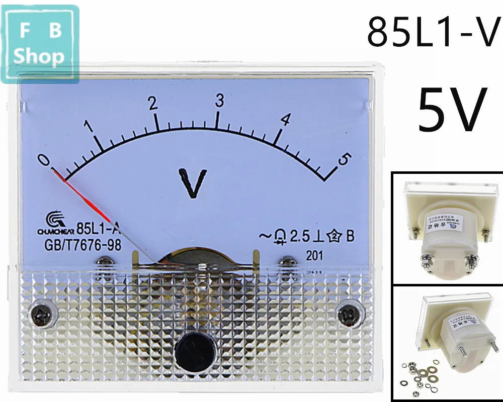 

1PCS 85L1-V 1V 2V 3V 5V 10V 15V 20V 25V 30V 50V AC Analog Voltmeter Panel Voltage Meter 64*56mm