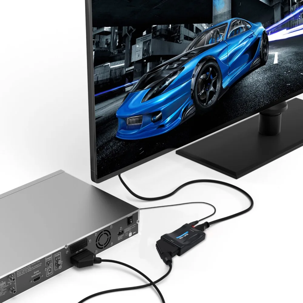 Neoteck 1080P SCART в HDMI аудио видео конвертер USB кабель адаптер 1,5 м Scart кабель для HDTV DVD SKY PS3
