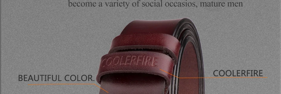 COOLERFIRE ремни для мужчин из натуральной кожи ремни высокого качества Стильный мужской ремень классические джинсы кожаные ремни для мужчин HQ054