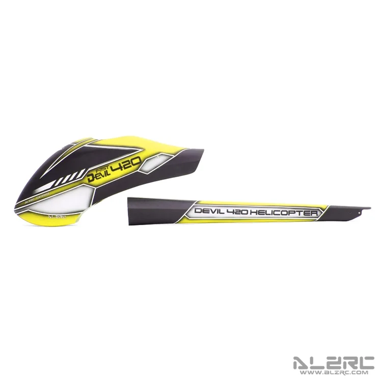 420 Yellow ALZRC Devil 380/420 Быстрый RC вертолет части стекловолокна покраска навес для ALZRC Devil 420 быстрые Запчасти для радиоуправляемого вертолета - Цвет: 420 Yellow