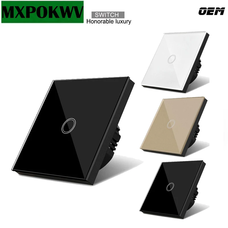 Сенсорный выключатель стандарта ЕС/Великобритании 220 В панель переключателя из