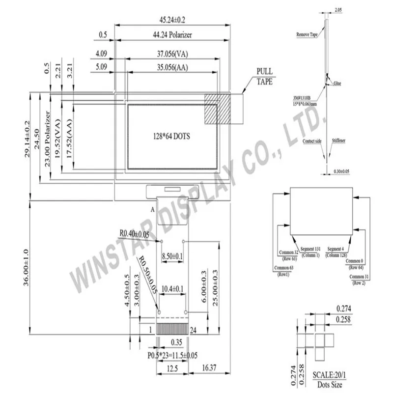 WEO012864B Winstar type-a 1 54 дюйма SPI OLED 128x64 дисплейный модуль стандартные испускающие
