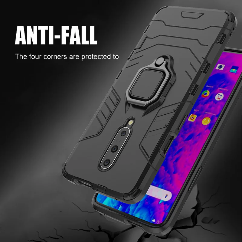 Armor Ring Case For oneplus 8 pro Magnetic Car Hold Shockproof Soft Bumper back Phone Cover one plus 7 7t | Мобильные телефоны и