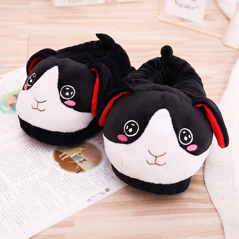 Women's Slippers Warm Winter Animal Prints Flock Cute House Slippers Short Plush Fur Slides for women