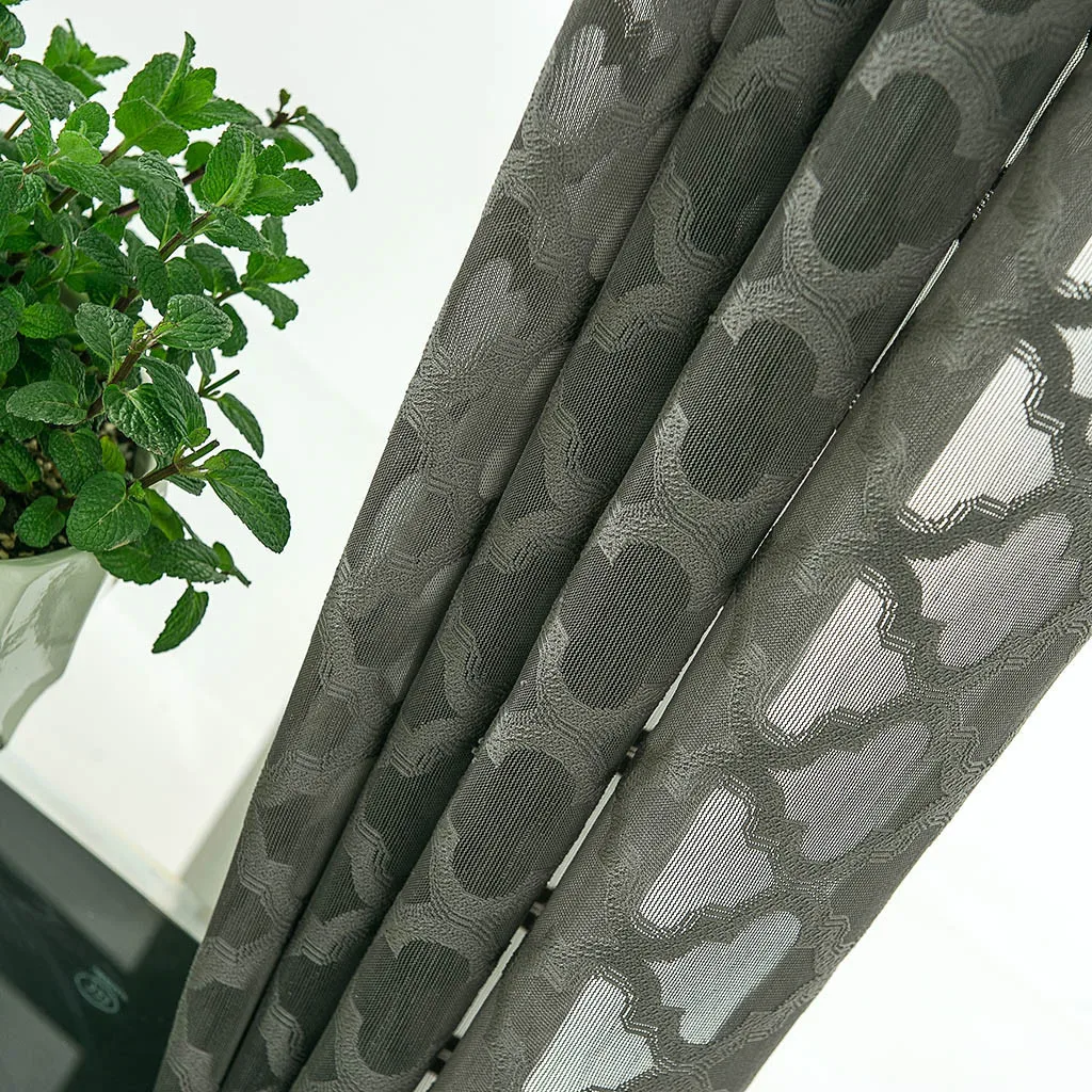 1 шт. элегантные кружевные геометрические Изящные тюлевые оконные шторы