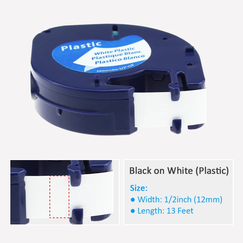 Labelife 6 упаковок совместимый с DYMO 12 мм лента для маркировки 12267 91201 91202 91203 91204 комбо