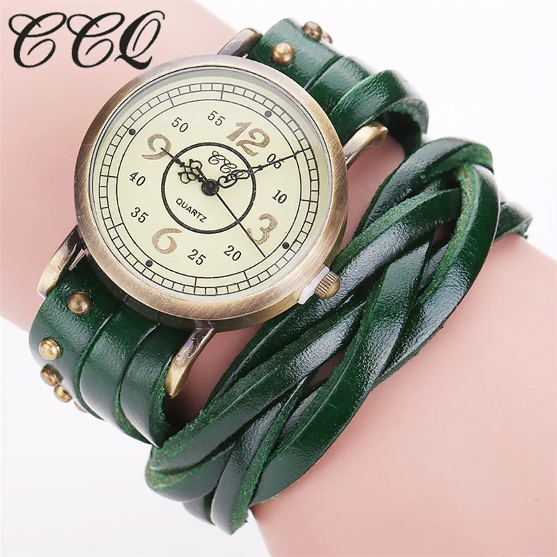 Часы наручные CCQ женские кварцевые брендовые модные винтажные Ретро часы с