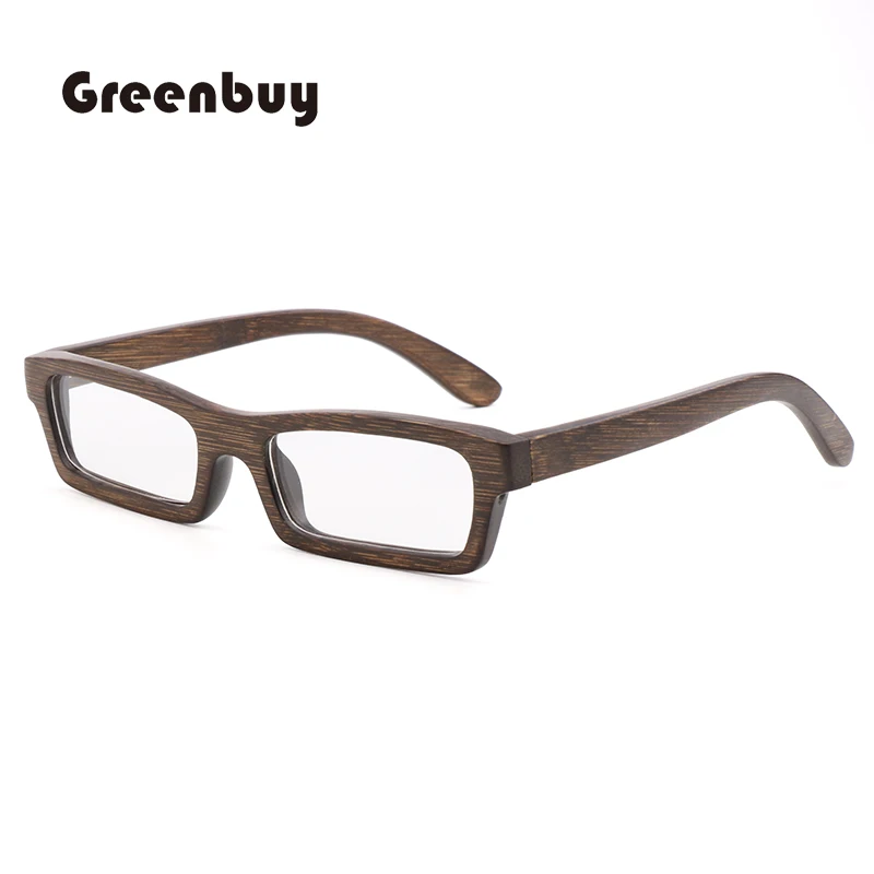 Новая зеленая бамбуковая деревянная оправа для очков квадратные плоские линзы