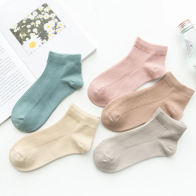 Женские невидимые короткие носки удобные летние хлопковые до щиколотки для