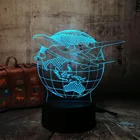 3D Lampara Ночник светильник земной план самолет Глобус земля 7 цветов Изменение ребенок ленивый настольный декор Хэллоуин Рождество