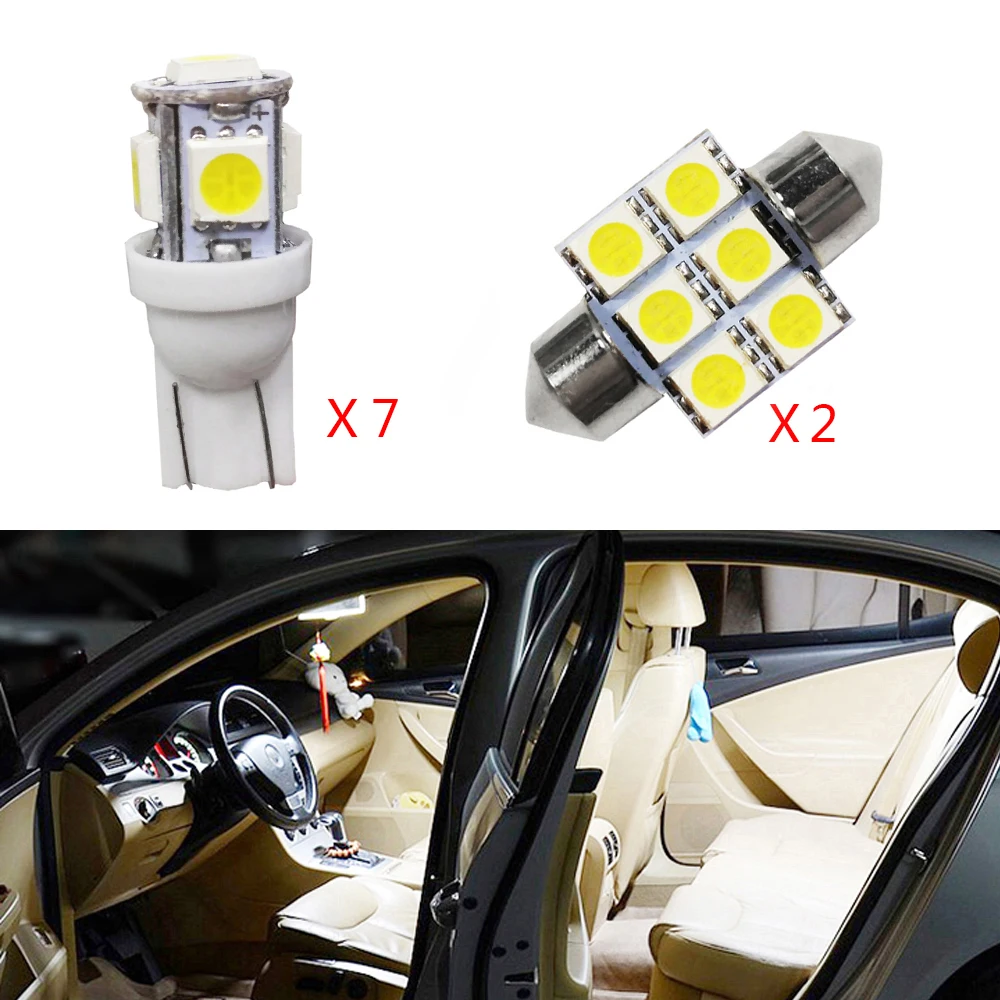 

Led Bulbs Interior Light License Plate Lamp Bulb For Mazda 9pcs White T10 W5w Angus Car Auto Cx-8
