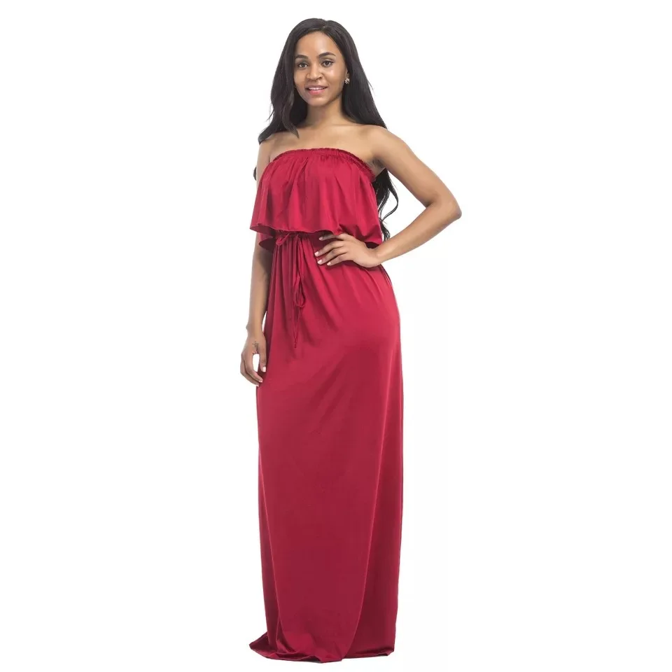 Для женщин большие размеры 2017 длинные платья макси с открытыми плечами без