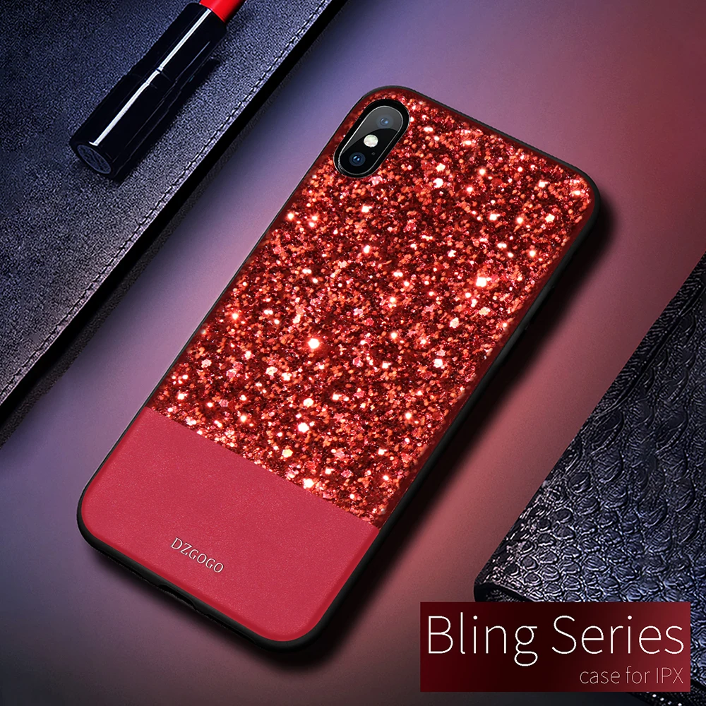 Для Apple iPhone X для iPhone 10 чехол PU блестящий кожаный чехол для Apple iPhone X для iPhone 10 чехол Капа шикарный стиль DZgogo