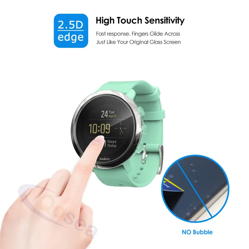 Qosea закаленное Стекло для Suunto 3 Фитнес Экран протектор 9 H ультра тонкий прозрачный