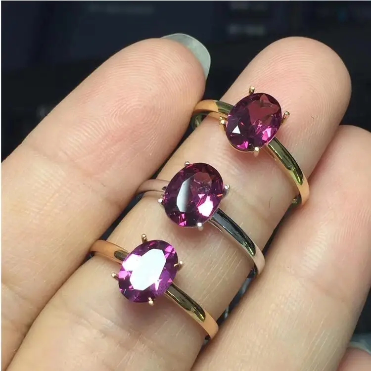 Кольцо на палец из натурального граната 18k золото 8*10 мм для мужчин и женщин 6*8 |