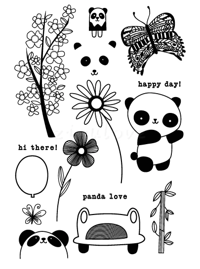 Панда/бабочка/прозрачные силиконовые штампы для скрапбукинга DIY/изготовление