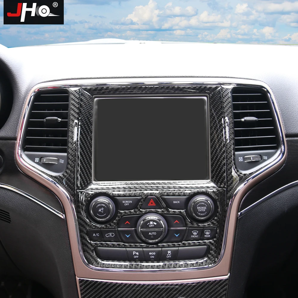 JHO накладка из углеродного волокна для Jeep Grand Cherokee- 15 16 17 переключатель держатель стакана воды навигационная панель автомобильные аксессуары