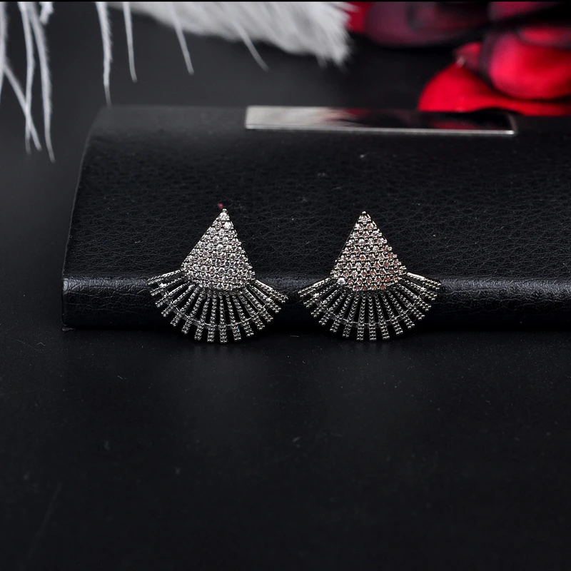 Женские серьги Be 8 2018 с черным искусственным кубическим цирконием яркие женские в