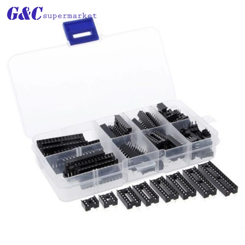 66 шт. узкий DIP IC Разъем адаптер PCB припоя Тип разъем комплект DIP6 DIP8 DIP14 DIP16 DIP18 DIP20 DIP24