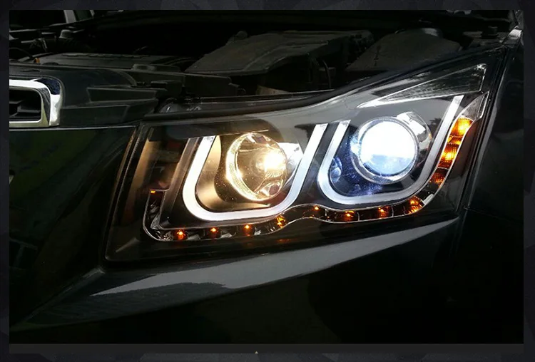 АКД Автомобиль Стайлинг фара для chevrolet cruze фары двойной U Angel Eye светодиодный фонарь DRL D2H Hid сигнал поворота биксеноновые фары