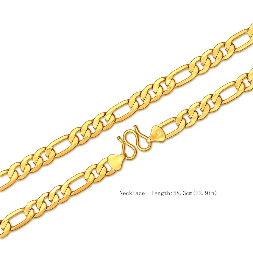 Длинное ожерелье Фигаро для мужчин Ювелирное Украшение с круглыми звеньями