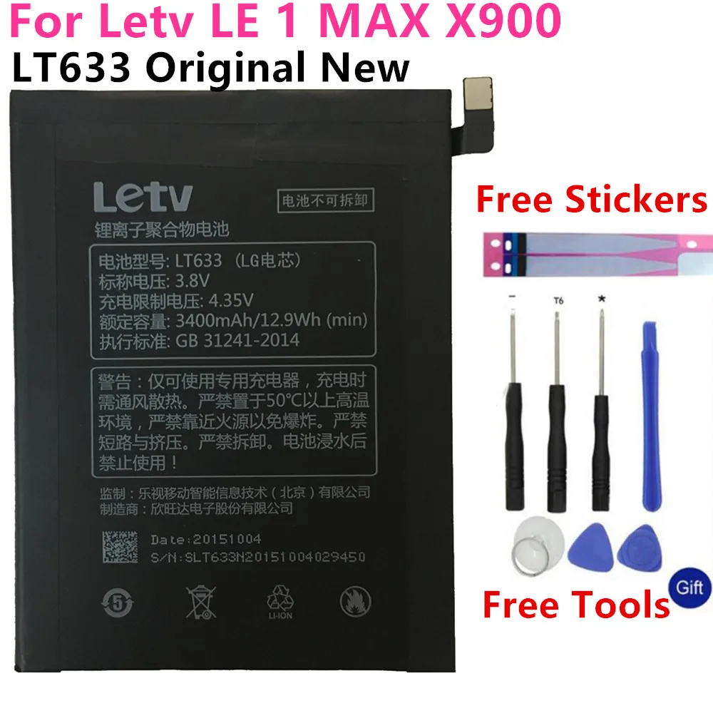 100% оригинальный новый 3400mAh LT633 батарея для Letv Le 1 Max X900 One + Бесплатные